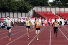 Junior girls 100 metres, 2015 English Schools Track and Field Champs., Gateshead Stadium. Photo: David T. Hewitson/Sports for All Pics